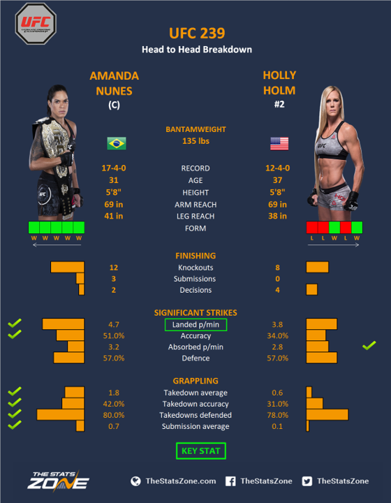 ufc 239 amanda nunes vs holly holm